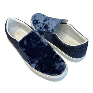Marc Fisher Calie Blue Velvet and Sparkle Slip-on Sneaker Shoes